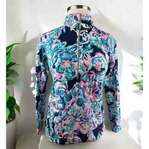 Lilly Pulitzer Vibrant Floral Zip Pullover